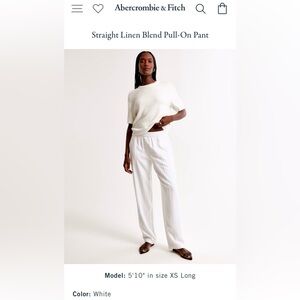 *NWT* Abercrombie & Fitch Straight Linen Blend Pull-On Pant